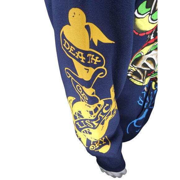 Ed Hardy Men's Panther Bulldog‎ Midnight Blue Hoodie Sizes L & XL - Picture 7 of 16
